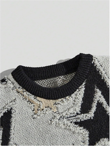 Pulls en tricot à col rond décontractés pour hommes, taille plus, en laine/acrylique, manches longues, couleur unie, nouvelle arrivée en gros - Product Image 5
