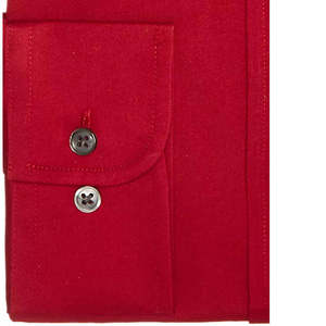 Camicia Classica da Uomo Vestibilità Regolare Elasticizzata Antipiega Tinta Unita Rossa 100% Cotone Popeline Taglia XL (16-32-33) - Product Image 2