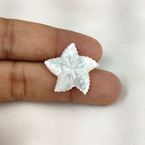 Perles de sculpture sur pierre précieuse étoile de mer semi-précieuse naturelle Quartz fumé et MOP perles sculptées pour la fabrication d'accessoires de bijoux - Product Image 3
