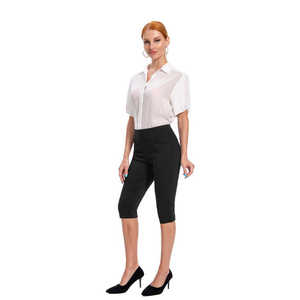 Pantalon Capri Palazzo Taille Haute Croisé Extensible pour Femme – Tissu Mémoire Ultra Extensible, Coupe Flatteuse, Idéal pour le Travail - Product Image 1