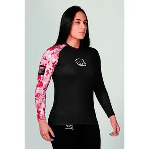 เสื้อแรชการ์ดแบบเต็มตัวพิมพ์ลายสำหรับผู้หญิงผ้าโพลีเอสเตอร์พิมพ์ลายสำหรับยิมยิมยิมออกแบบโลโก้ได้ตามต้องการ - Product Image 3