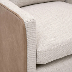 Fauteuil pivotant rembourré en lin, fauteuil d'appoint, siège de salon recouvert de tissu pour salon, chambre à coucher, hôtel - Product Image 6