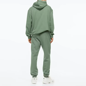 Conjunto Deportivo de Felpa de Algodón Grueso para Hombre, Diseño Personalizado, Patrón Sólido de Invierno, Sudadera con Capucha y Pantalones Deportivos para Gimnasio - Product Image 5