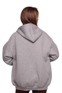 100% algodón liso sudaderas con capucha Unisex de alta calidad Sudadera con capucha de peso pesado niñas suéteres pulóver sudadera para mujer gris - Product Image 2