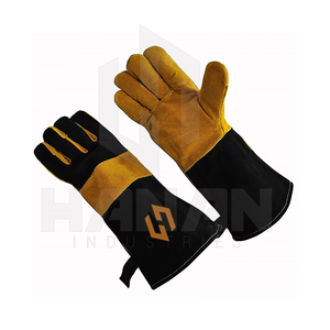 Guantes de soldadura de cuero de primera calidad Guantes DE SEGURIDAD antideslizantes resistentes al calor/fuego para uso profesional Venta al por mayor y pedidos personalizados - Product Image 1