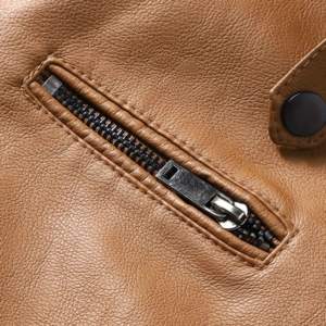 <b>Men's</b> Solid Color Baseball Uniform <b>Jacket</b> Leather <b>Jacket</b> with Zipper Plus Size Winter Outdoor Canvas for Fall Season - Product Image 4