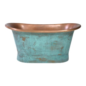 Premium Blue Patina Cobre Independiente Diseño ovalado Escurridor Baño de lujo Venta caliente Fabricante Hoteles de lujo Baños - Product Image 2