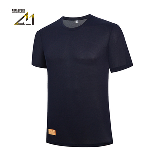 T-shirt à manches courtes pour homme A-1, col rond, séchage rapide, respirant, coupe classique, couleur unie, spandex, polyester, style safari - Product Image 3