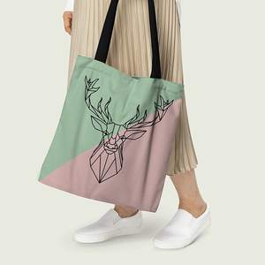 Sac fourre-tout en coton avec cordon de serrage et impression de logo personnalisé, sac en tissu doux réutilisable et mignon pour un usage quotidien et des promotions - Product Image 4