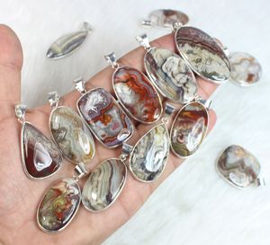 Venta al por mayor de alta calidad bohemio rojo loco encaje ágata piedra preciosa colgante bisel conjunto de moda colgantes y dijes joyería - Product Image 3