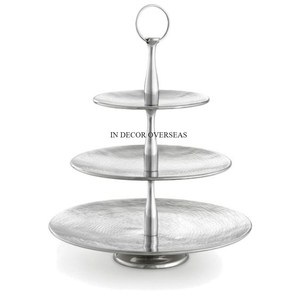 Support de gâteau à 3 niveaux en métal de qualité supérieure de créateur de fleurs plaquées or de haute qualité, fournitures de mariage et de fêtes - Product Image 5