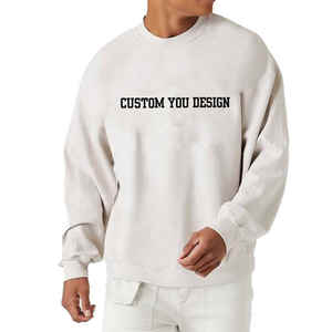 Mezcla de algodón/poliéster logotipo personalizado cuello redondo sudaderas para hombres de alta calidad respetuoso con el medio ambiente impermeable Boxy Streetwear Drop - Product Image 1
