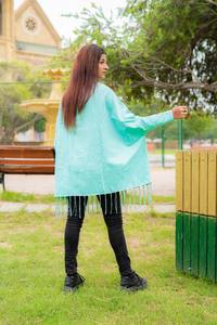 Ponchu élégant cousu pour femmes/dernier créateur/vêtements de fête supérieur pour elle) (le produit peut être peu varié) - Product Image 2