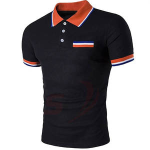 Vente en gros, 100% coton, manches courtes solides, Polo pour hommes, grande taille, manches courtes, vêtements décontractés - Product Image 3