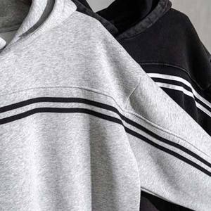 Suéter lavado con ácido Unisex Diseño a rayas de alta calidad Sudadera con capucha de lana Patrón impreso Característica antiarrugas de invierno para hombres y mujeres - Product Image 3