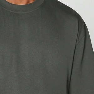 เสื้อยืดผู้ชายระบายอากาศได้ดีคอกลมผ้าคอตตอนสีทึบคอกลมผ้า100% คลาสสิก - Product Image 4