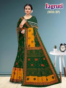 Sarees imprimés en coton Jagruti Boutique de gros de vêtements indiens et pakistanais à Delhi - Product Image 3