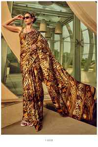 Magnifique saree à impression numérique en satin Bollywood en vente en ligne - Product Image 6