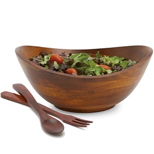 Excellente qualité Mango Wood Enamel Fini Rond Bol en bois Vaisselle Bol alimentaire de grande taille de fournisseurs indiens. - Product Image 6