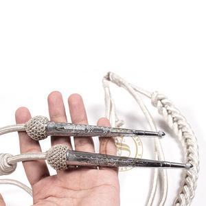 High Quality Ceremonial Silver Aiguillette Mylar with Silver Tags | Custom Color Aiguillette for Ceremonial Uniforms - Product Image 5