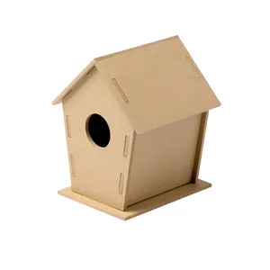 Casetta per Uccelli Personalizzata in MDF Lia, Prodotto Promozionale per Animali Domestici con Accessori Personalizzati - Product Image 1