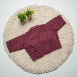 Hermosa blusa étnica de seda estampada cuello de tubería media manga Sari indio blusa a juego al por mayor India para ropa de Festival - Product Image 2