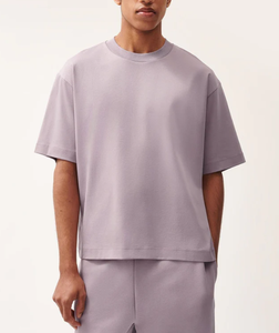 Vente en gros Poids lourd 240 GSM 100% coton Épaule tombante T-shirt surdimensionné pour hommes Qualité supérieure Logo personnalisé du Bangladesh - Product Image 5