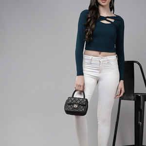 High Street Wear Design chic femmes haut court à manches longues nouvel Article d'imprimante vente haut de Yoga à séchage rapide - Product Image 4