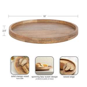 Décor de cuisine transitionnel Lazy Susan Organizer Plateau de service rond élégant - Product Image 5