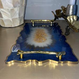 Plateau en résine à prix avantageux avec sous-verres, modèle poli fait à la main SH-RT-18, ensemble de service pour le thé, le café, les collations par M/S SHAAD HANDICRAFTS - Product Image 2