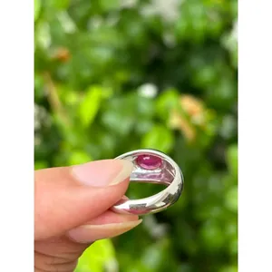 925 Silver Natural Ruby <b>Ring</b> Fashionable Vintage <b>Statement</b> Style Trendy Bezel Setting Free Size Licensed Private Brand - Product Image 6
