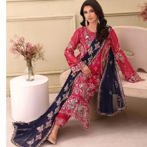 Vestidos de fiesta indios y paquistaníes para mujer Ramsha bordado gasa colección Vol F27 señoras gasa Shalwar Kameez - Product Image 1