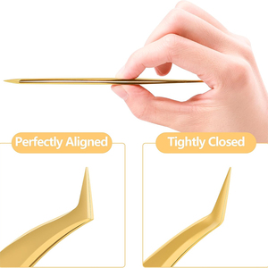 ชุดแหนบขนตา3ชิ้นสีทองชุดแหนบสำหรับดูแลขนตา - Product Image 4