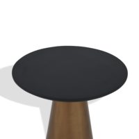 Table d'appoint simple en aluminium faite à la main avec finition en laiton antique, plateau rond durable pour le salon ou la chambre à coucher