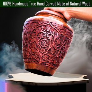 Custom Wooden Cremation <b>Urns</b> <b>for</b> Human <b>Ashes</b> Adult Male Female, Wooden Carved <b>Urns</b> Box <b>for</b> <b>Ashes</b> - Product Image 3