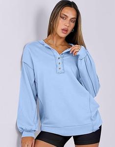 Sudadera de gran tamaño para mujer, sudadera de gran tamaño, sudadera de manga larga holgada, ropa de calle holgada - Product Image 1