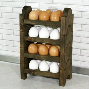 Estante de huevos de madera estilo granja grande perfecto para casas de campo y áreas de cocina al aire libre con atractivo de diseño rústico - Product Image 1