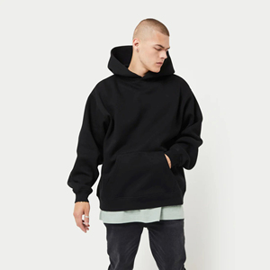 <b>Hoodies</b> Blank <b>Plain</b> Oversized Fleece Fit Boxy <b>Hoodie</b> High Quality Men's <b>Hoodies</b> - Product Image 2