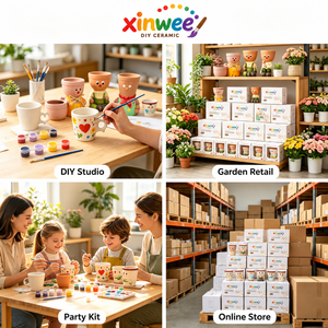 Kit de Pot de Fleurs en Céramique à Peindre Soi-même pour Enfants, Pot de Jardin en Terre Cuite DIY, Figurine, Ensemble d'Activités Artistiques et Artisanales - Product Image 5