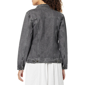 Nueva chaqueta de mezclilla con estilo de moda Precio barato Color sólido Turn-Down Collar Mujer Jeans Jacket - Product Image 3