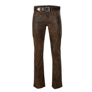 Respirant élégant confortable pantalon en cuir hommes Slim Fit Durable doux de haute qualité à la mode pantalon en cuir pour la vente en ligne - Product Image 5