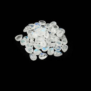 Natural <b>Moon</b> Stone Loose Nature <b>Crystal</b> Cabochon Pears Calibrated 7x9mm & 8x10mm - Product Image 1