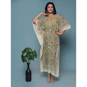 Free Size Hand Block Printed Long <b>Kaftan</b> - Product Image 6