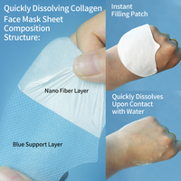 Nano-collagène soluble bio-hydrolysé, booster de collagène, patchs pour le visage et le front, masques anti-rides pour le visage, collagène, marque privée