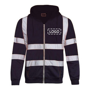 Ropa de trabajo de seguridad para construcción al aire libre personalizada directa de fábrica ropa reflectante chaqueta con capucha de manga larga con cremallera ropa de seguridad - Product Image 4