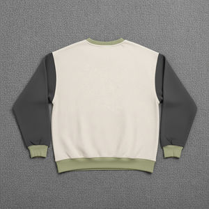 Sweat-shirt à col rond surdimensionné pour homme de qualité supérieure, blocs de couleur, 100% coton, confortable, élégant, épaules tombantes, personnalisable - Product Image 6