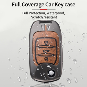 Porte-clé de voiture en <span class=keywords><strong>cuir</strong></span> pour Wuling Mini EV 3 boutons porte-clé de voiture à distance porte-clés accessoires - Product Image 5