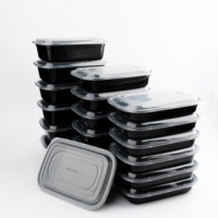 Boîte d'emballage en plastique Fabrication Cube Récipient rectangulaire Microwavable 750 ml avec couvercle transparent à bas prix