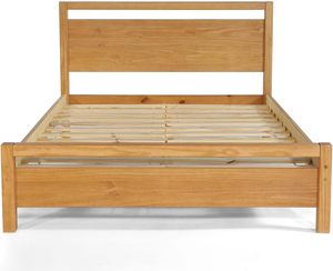 Traditional Rustic Acacia Solid <b>Wood</b> Platform <b>King</b>-<b>Size</b> <b>Bed</b> in Farmhouse Style Wooden <b>Beds</b> Product Category - Product Image 1