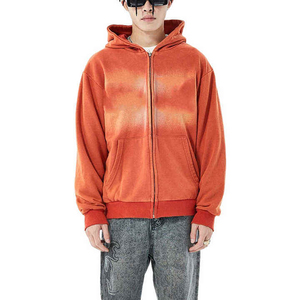 Sweat-shirts à capuche pour hommes de style streetwear, effet délavé à l'acide, logo personnalisé, sweat-shirt vintage pour hommes, délavé au soleil, très élégant, sweat-shirts pour hommes - Product Image 2